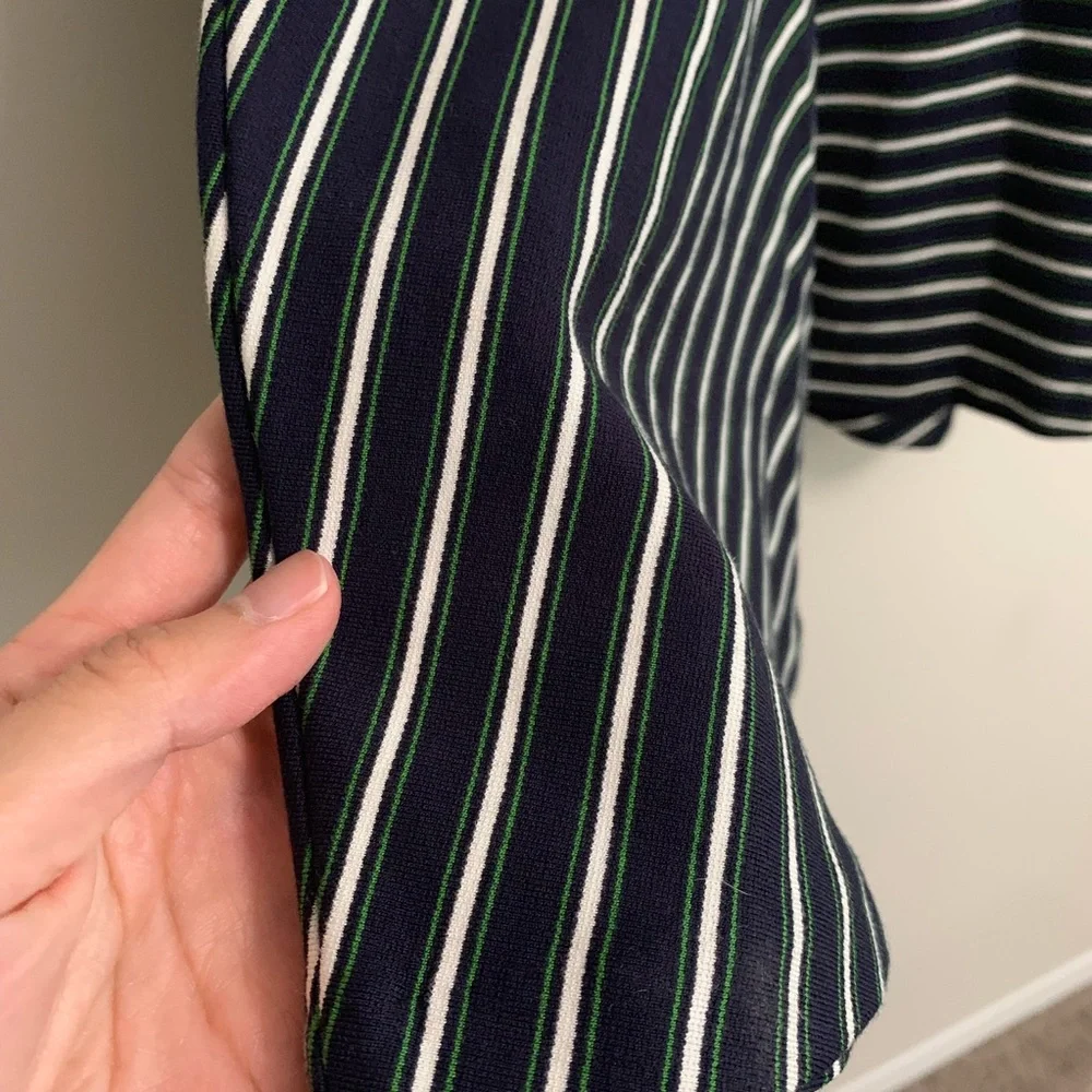 Blue and White Striped Women's Skirt - Picture 2 of 4